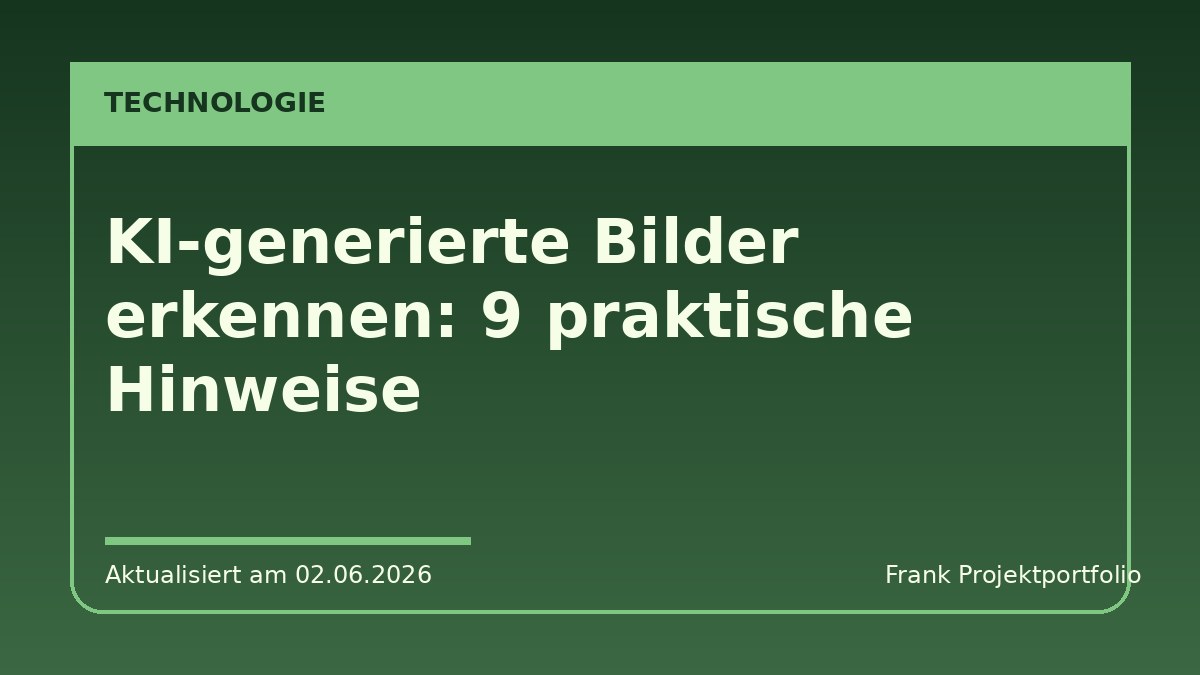 KI-generierte Bilder erkennen: 9 praktische Hinweise